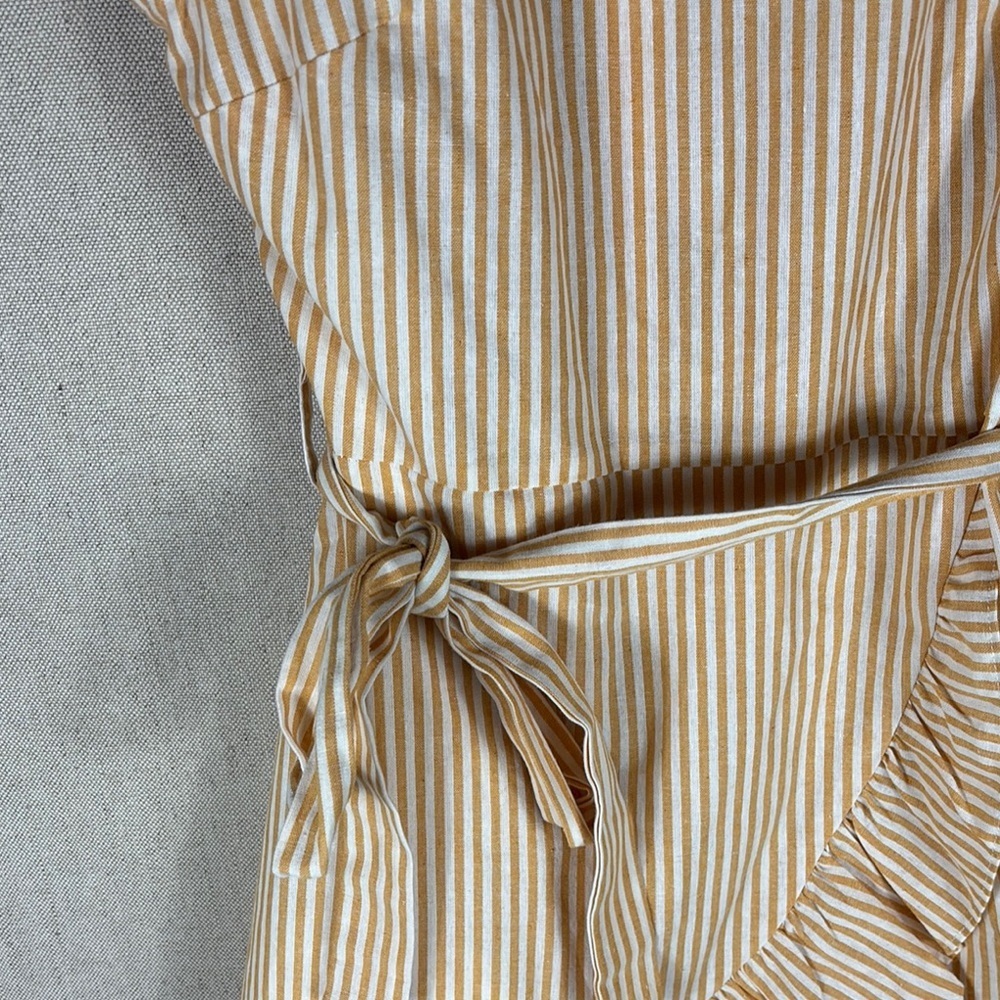 Everly > Sweet Summer Yellow Striped Ruffle Sleeve Dress Small - Picture 5 of 8